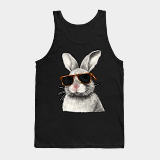 Cute Rabbit wearing Sun Glasses, Love Bunnies Tank Top